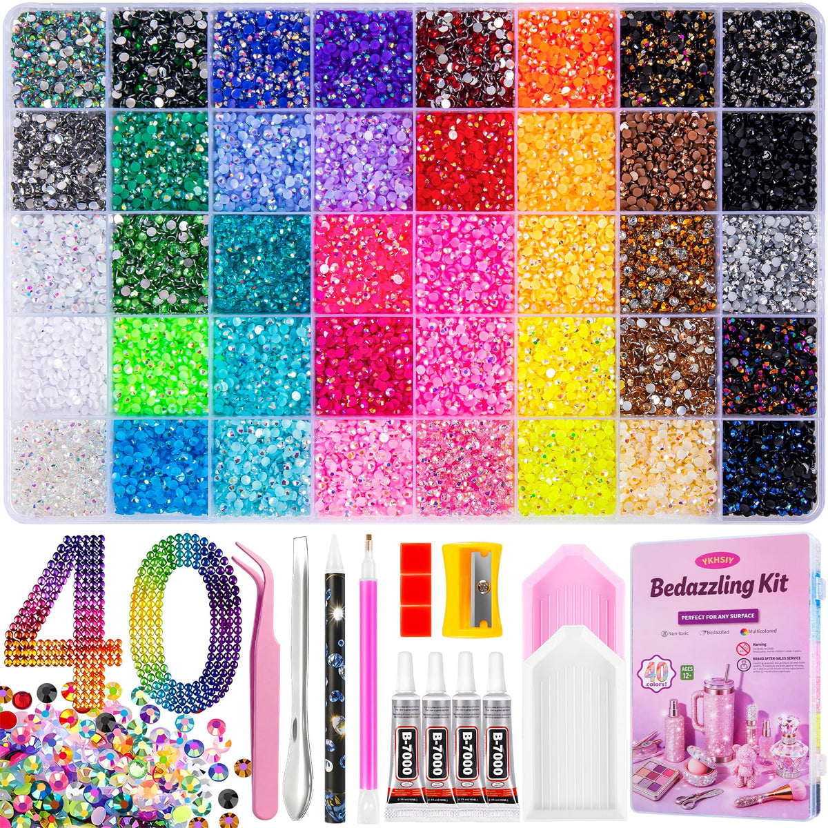 Bedazzling Kit 48000Pcs 60 Colors 3mm Resin Jelly Rhinestones - Diamond Art