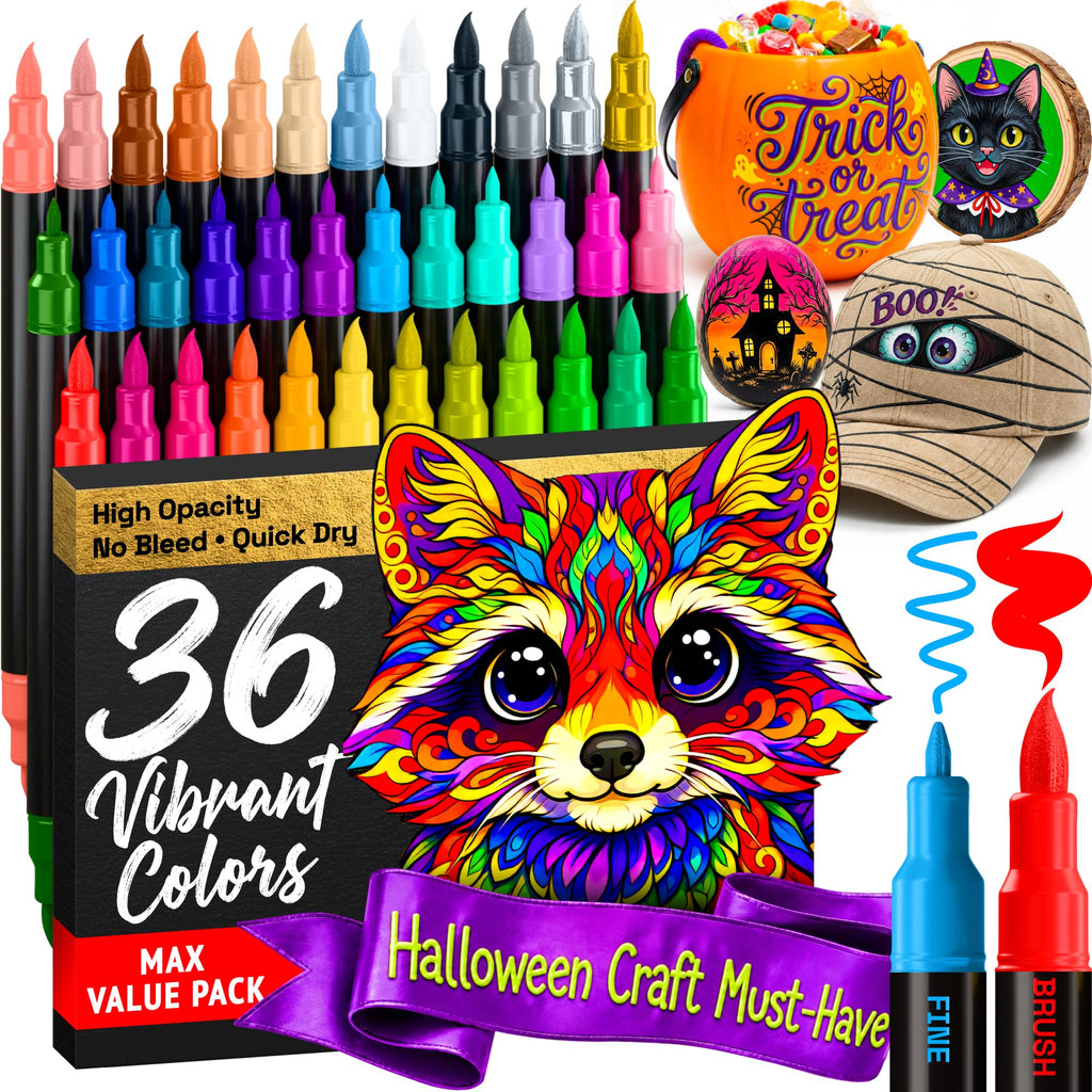 ARTISTRO 24 Skin Tones Dual-Tip Acrylic Paint Marker Pens for Drawing