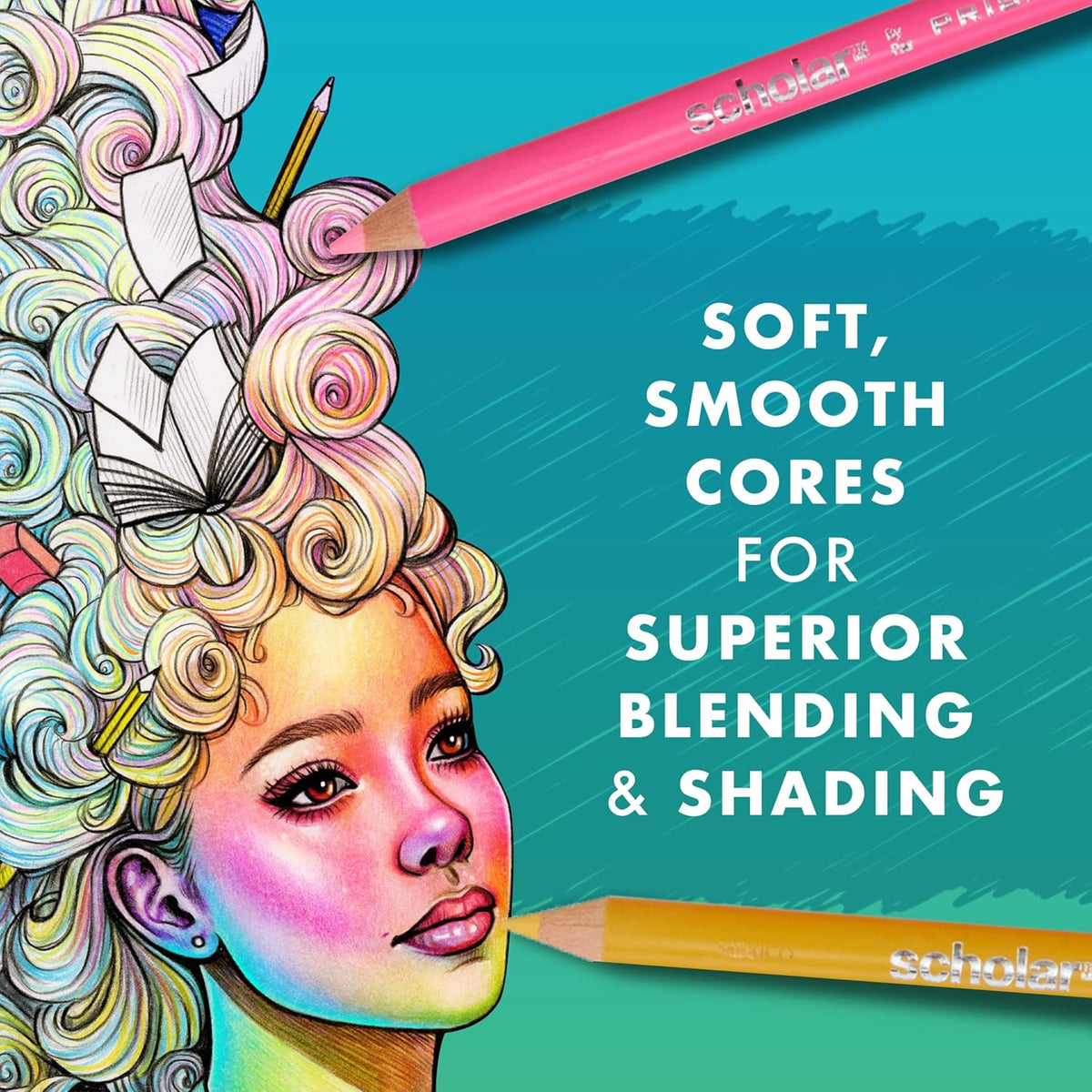 Prismacolor Scholar Colored Pencils, Assorted Colors, 24 Count - Perfect for Sketching, Drawing, Coloring