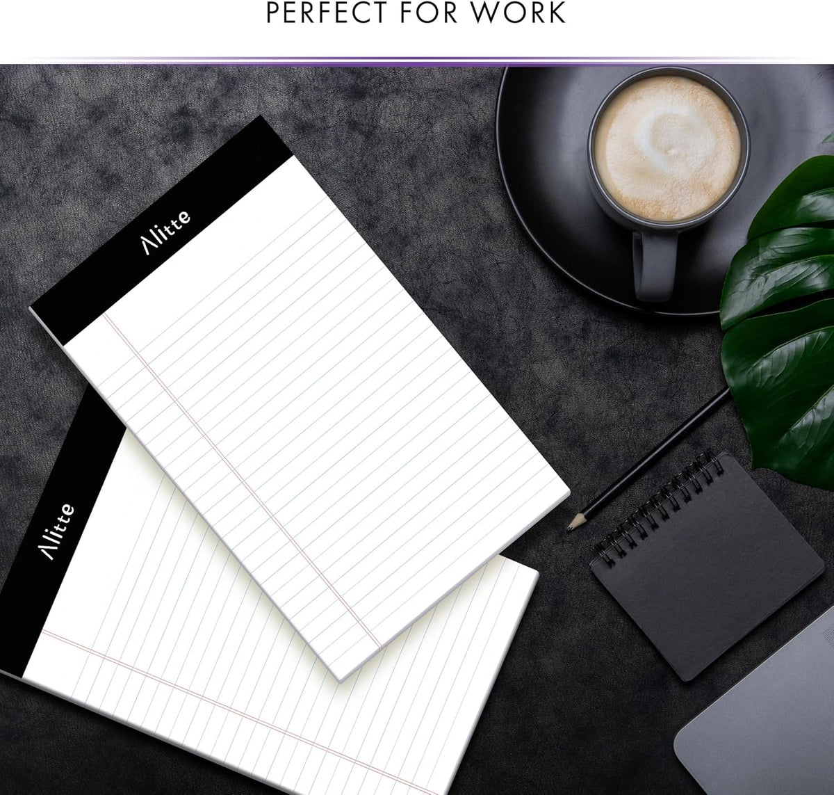 Alitte Legal Notepads 5x8, Pack of 12 - Perforated Narrow Ruled Writing Pad - Premium Thick Paper, No Ink Bleeding - Blank Legal Pads For Home, Office, School, Business - 50 Sheets Per Notebook