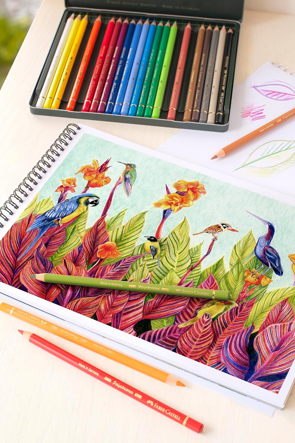Faber-Castell Polychromos Artists' Color Pencils - Tin of 24 Colors - Premium Quality Artist Pencils