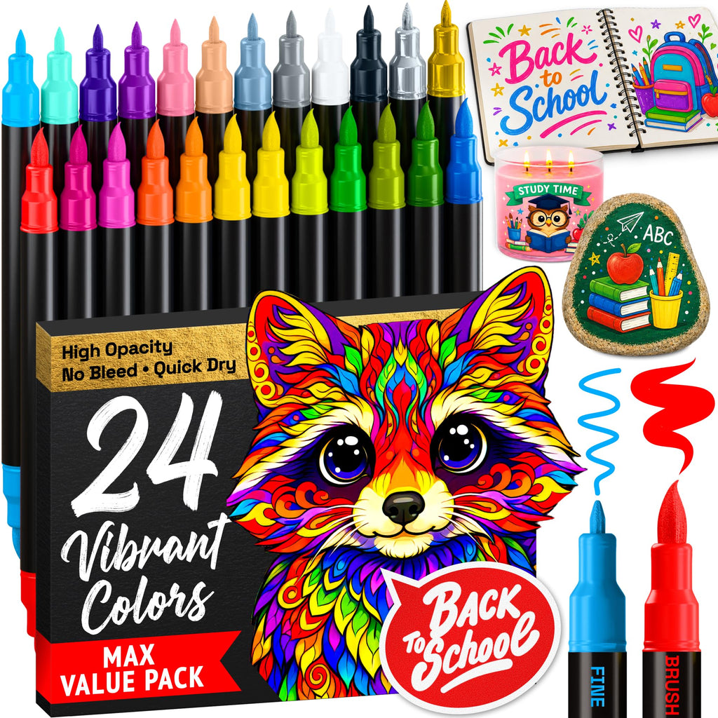 ARTISTRO 100 Acrylic Dual-Tip Glass Marker Pens for Wine Glasses