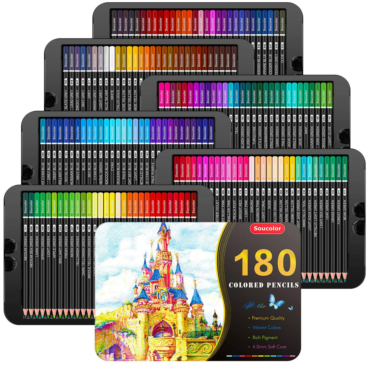 Soucolor 72 Colored Pencils for Adult Coloring Book,Back to School Supplies