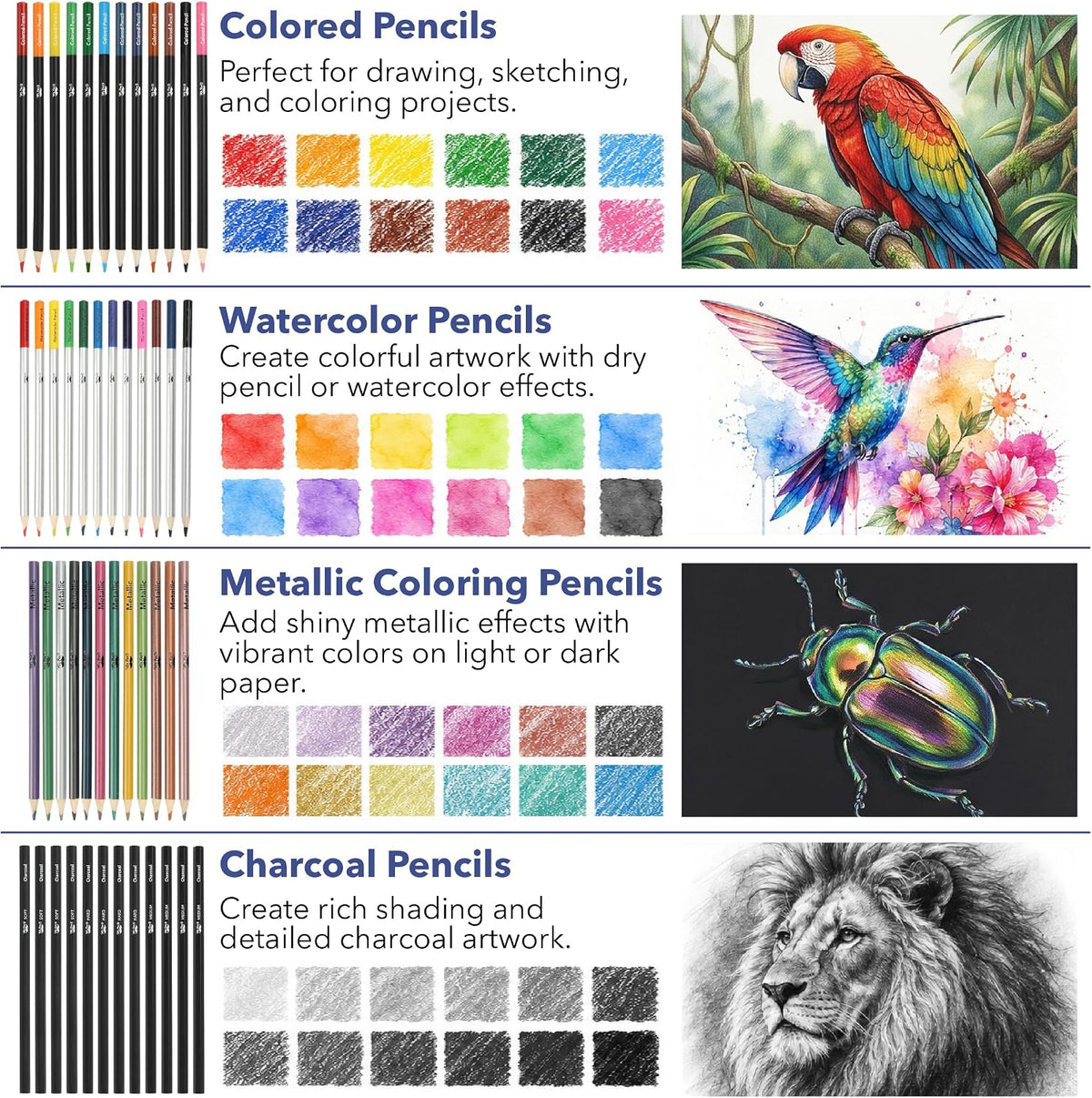 Mr. Pen- Drawing Set Sketching Kit, 81 Pack, Art Supplies with Sketchbook