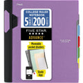 Five Star Advance Spiral Notebook + Study App, 5 Subject, College Ruled Paper, 8-1/2" x 11", 200 Sheets, Spiral Guard, Movable Tabbed Dividers, Fire Red (73146)