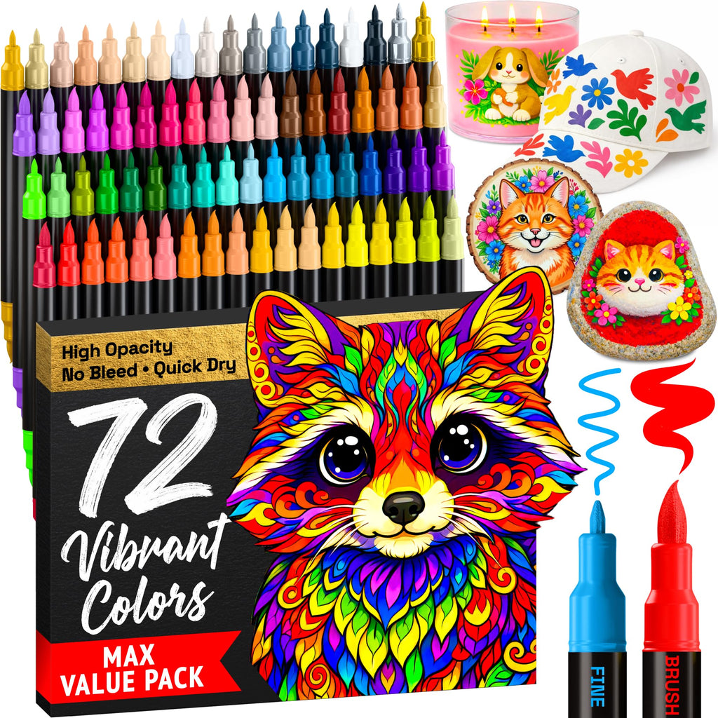 ARTISTRO 24 Skin Tones Dual-Tip Acrylic Paint Marker Pens for Drawing
